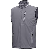 33,000ft Men's Windproof Lightweight Golf Vest Outerwear with Pockets, Softshell Sleeveless Jacket for Running Hiking Sports