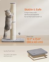 Feandrea Cat Scratching Post 85 cm Tall Sisal Scratch Pole Dove Grey PCA041G01 view 8