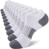 eallco 10 Pairs Ankle Socks Men Running Low Cut Socks Comfort Breathable Cushioned Casual