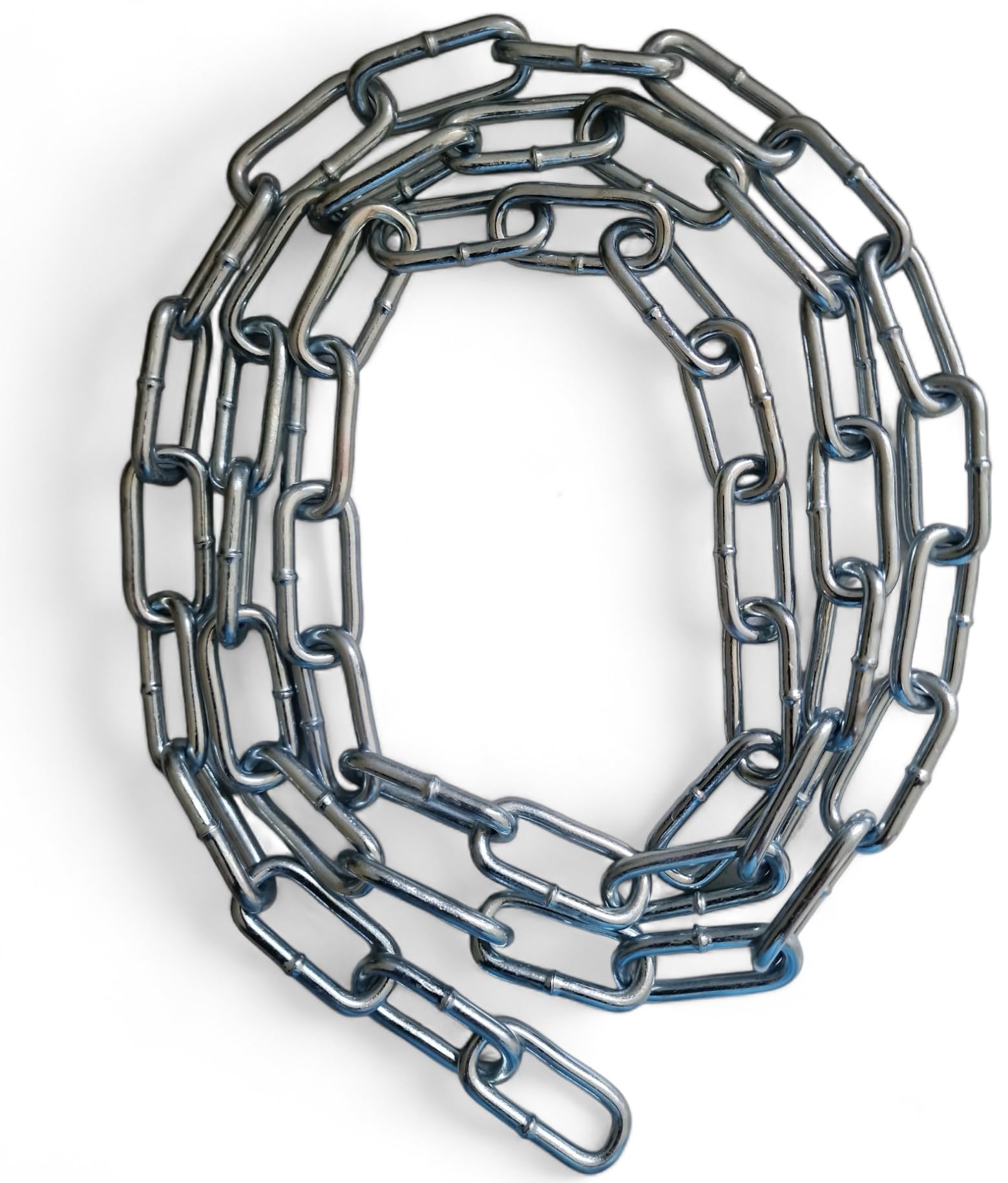 Heavy Duty Galvanised Metal Link Chain Thick Stainless Steel for Bike Lock Padlock Security Gate Fence Gym Weight Lifting Extra Strong Long Length Welded Hot Metal Dipped Polished (6MM, 3 Metre)