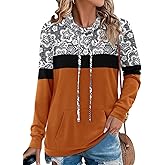 Angerella Hoodies for Women Camo Leopard Print Tops Pullover Hooded Sweatshirt Drawstring with Pocket