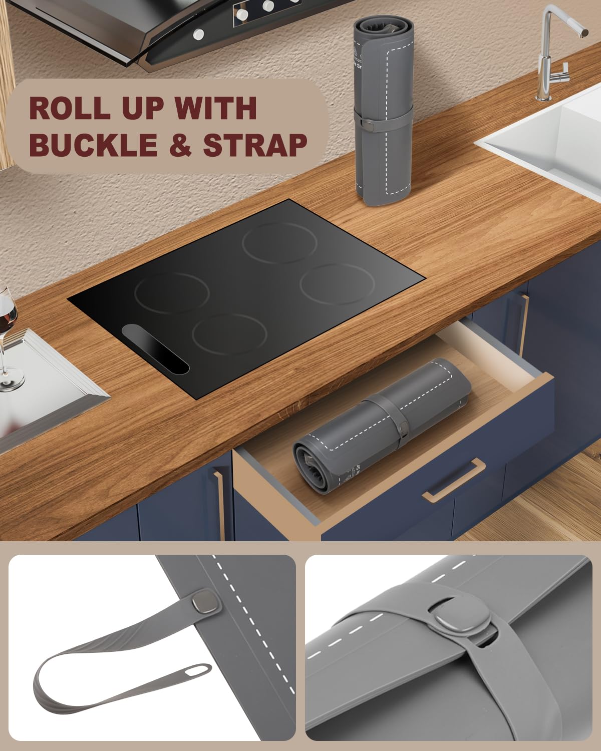 Food Warmer, Food Warming Mat for Parties Buffet, Graphene Heating, Nano Silicone, Roll Up for Storage