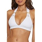 Becca Womens Modern Edge Halter Bikini Top, Adjustable, Tie Back, Swimwear Separates for Women