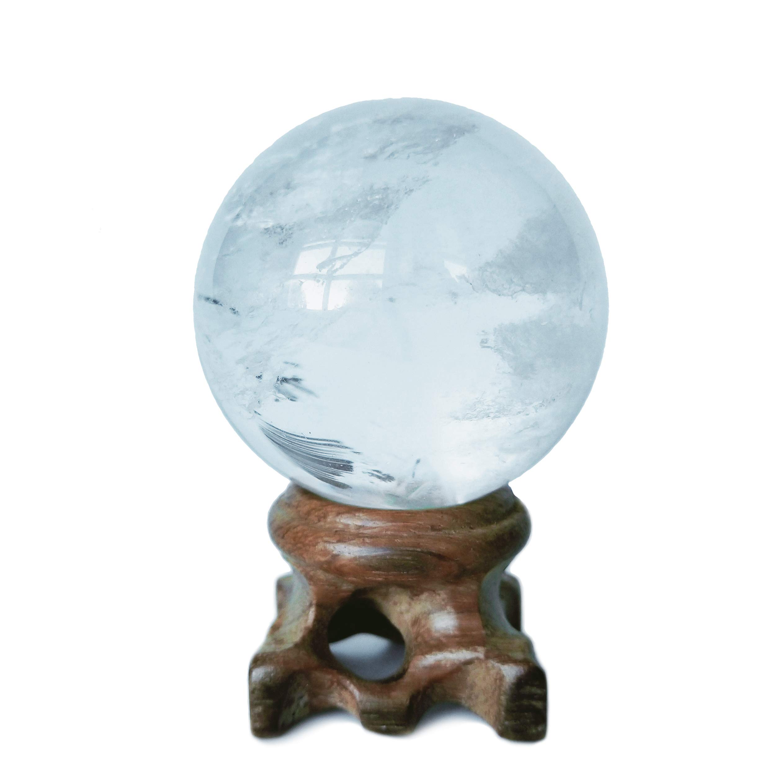 Polar Jade Rose Quartz Crystal Spheres, Rare Protective Stone Balls for Decoration, Healing, Meditation, Feng Shui, Hand-made (Clear quartz ball) — image 1