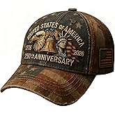 250th Anniversary USA Baseball Hat Eagle 250 Year American Anniversary Cap Patriotic Marine Veterans Hat