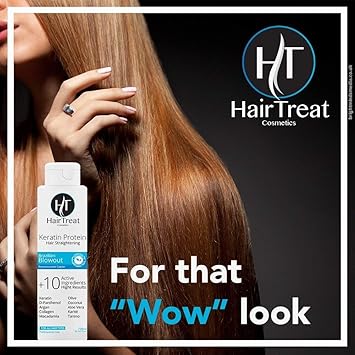 HairTreat Formaldehyde Free Brazilian Blowout Keratin Protein Hair Straightening