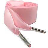WEGOODZF Satin Ribbon Shoe Laces: 3CM Wide Pink
