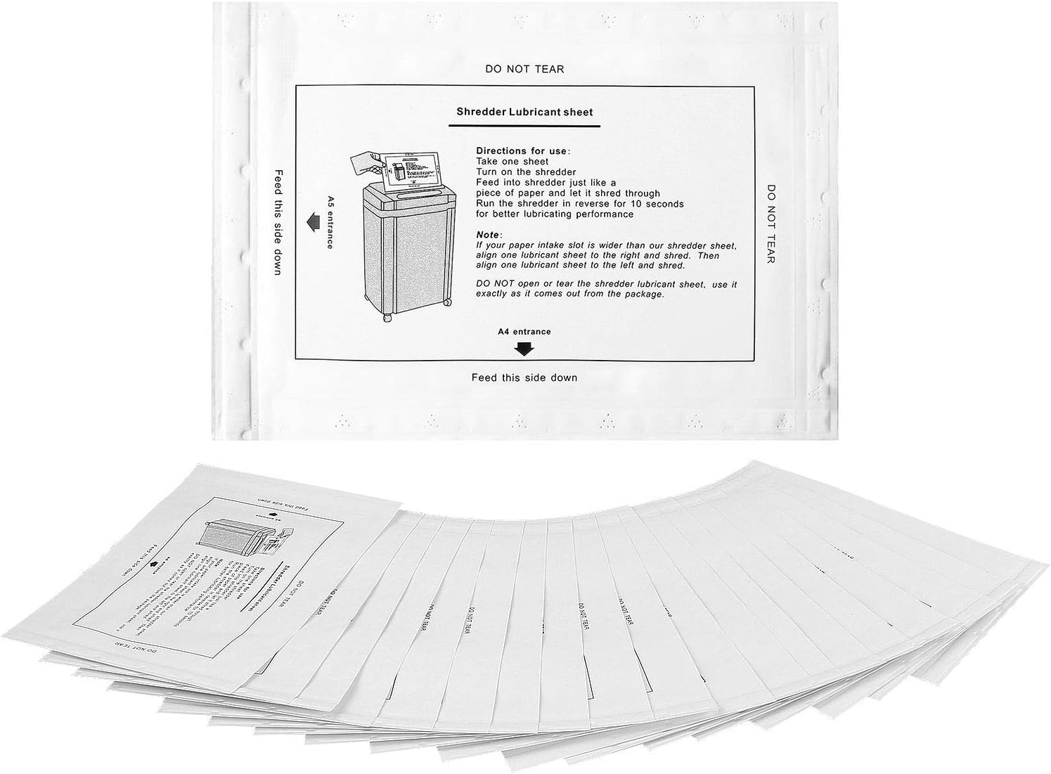 20 Pack Paper Shredder Lubricant Sheets, Paper Shredder