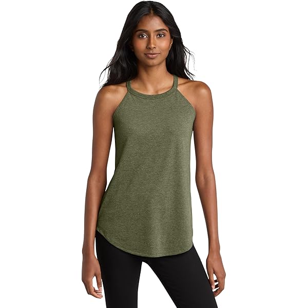 District Women's Perfect Tri Rocker Tank DT137L, Blush Frost, X