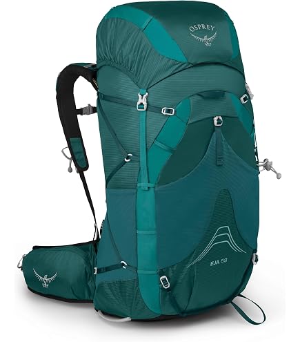 Sac à Dos De Randonnée Osprey Ariel 55 M/L - 55L, Bleu Céramique, Femme - Neuf Avec Housse De Pluie