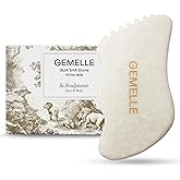GEMELLE White Jade Gua Sha Tool | 10x Award Winner | Pure Jade Gua Sha Stone, Face Sculpting Tool, Gua Sha Facial Tools, Lymphatic Massage, Body Gua Sha Tool, Guasha Tool for Face | Gifts for Women