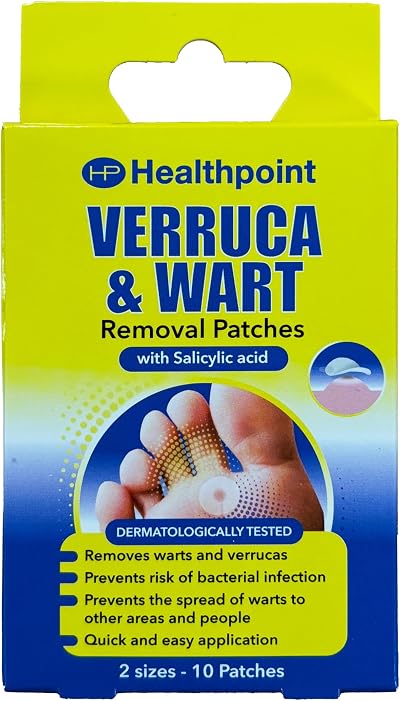 Healthpoint Verruca and Wart Removal Patches 10 Patches 2 Sizes
