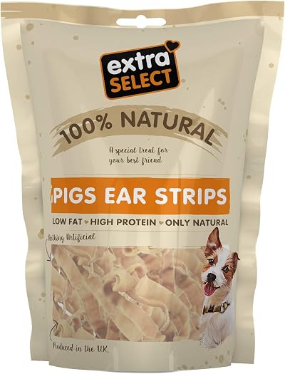 Extra Select Premium Pigs Ear Strips 500 g - 100% Pork, High Protein