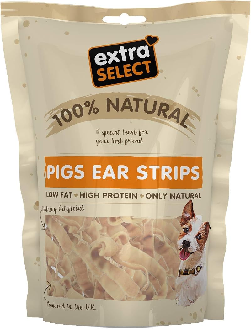 Extra Select Premium Pigs Ear Strips 500 g - 100% Pork, High Protein