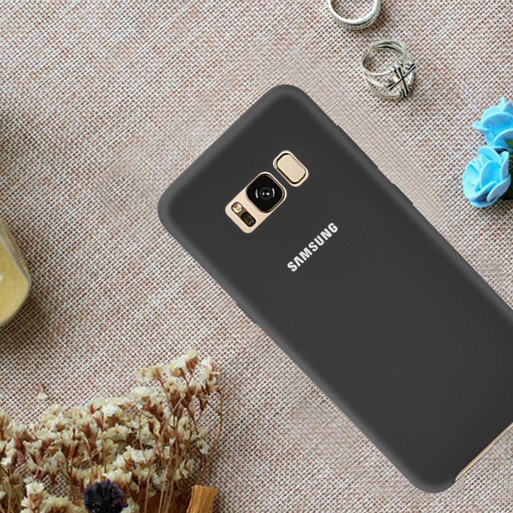 Phone Case for S8,Silicone Gel Rubber Case with Soft Microfiber Cloth Lining Cushion Protective Case for Samsung S8 (Black)