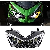 LED Headlight Turn Signal for Kawasaki Ninja 400 ZX-4R ZX-4RR 2018-2023 | Headlamp with DRL High Low Beam, PC Lens, IP67 Waterproof, Heat Dissipation Design, Easy Installation