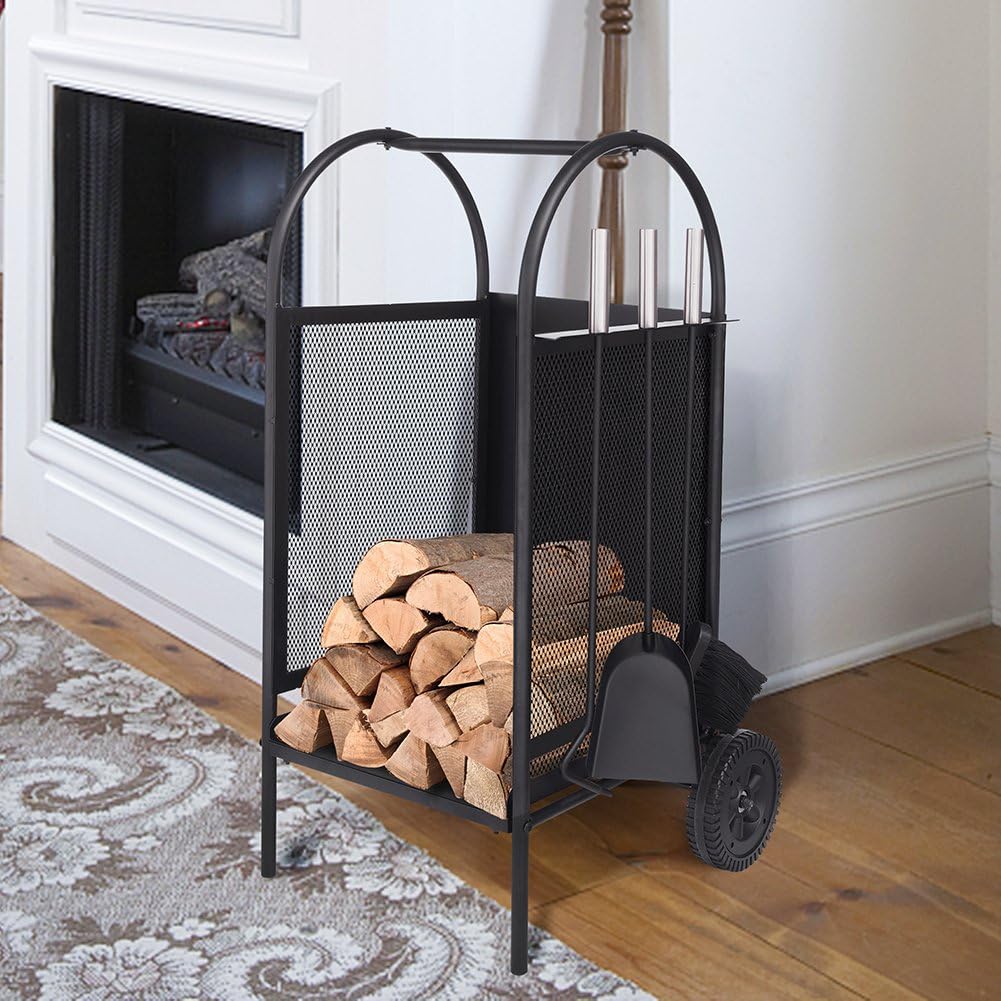 ART TO REAL Firewood Log Rack With Wheels - Image 3