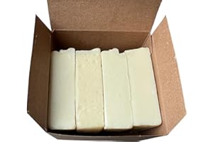 4 Pack 1lb Tallow Soap Bars - Unscented Grass Fed Finished Beef Tallow Natural Cold Process Soap