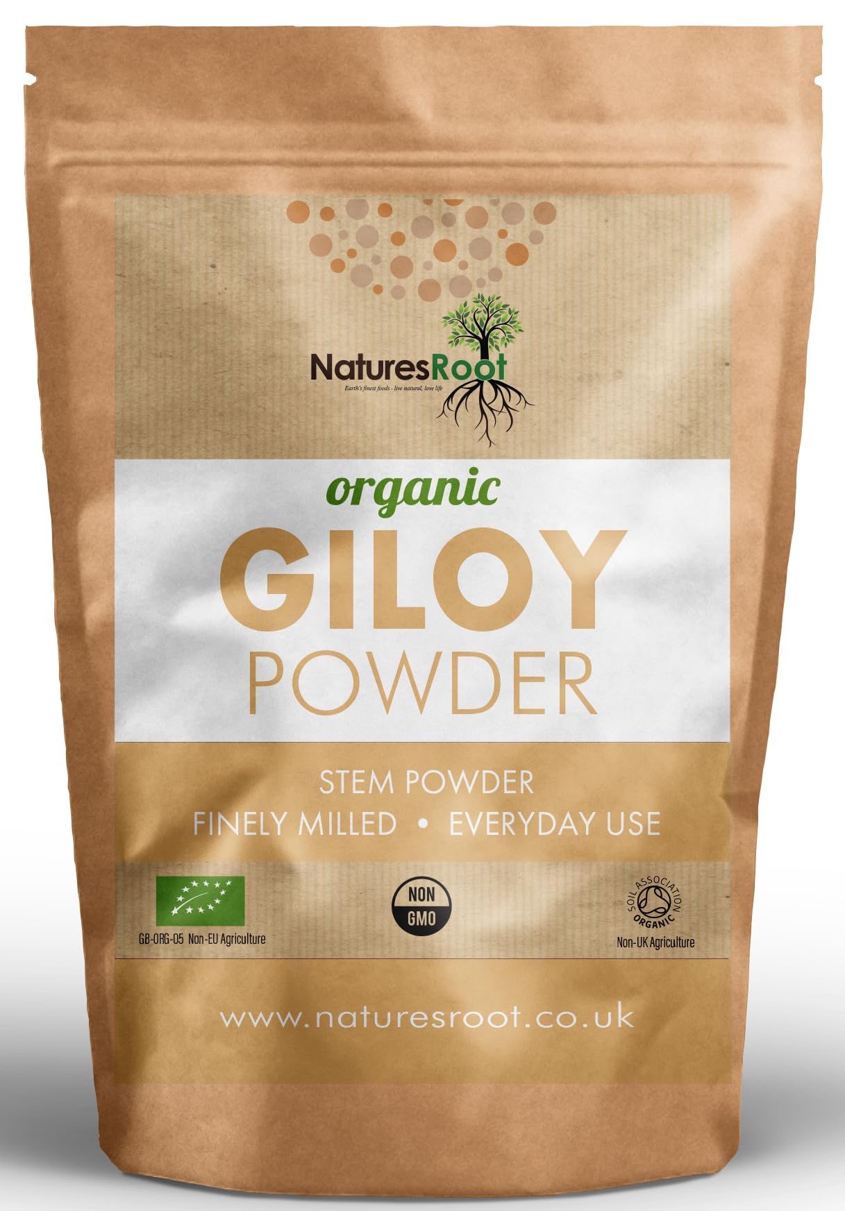 Nature’s Root Organic Giloy Powder 500g – Guduchi/Amrita – Premium Ayurvedic Herbal Powder for Daily Wellness & Balance