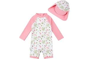 upandfast Baby Girl Swimsuit with Snap Bottom UV Baby Bathing Suit Toddler Girl Swimwear UPF 50+ Sun Protection
