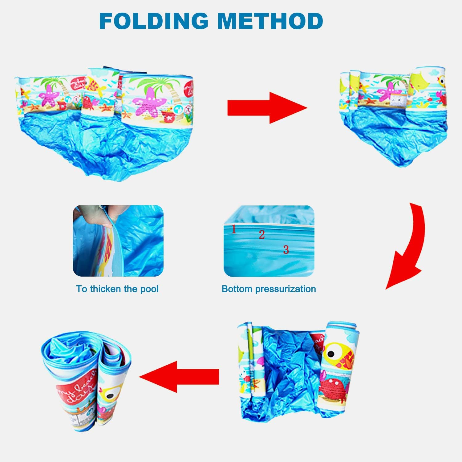 6ft Kiddie Pool - Swimming Pool for Kids - Toddler and Baby Pool - Snapset Pools for Home Courtyard Summer Swimming Party: Kitchen & Dining