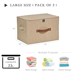 VinneGenzz 2 Pack Storage Bins with Zipper Lid