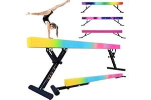 Seliyoo 8FT Adjustable Balance Beam, Gymnastics Beam for Kids, High and Low Beams for All Gymnastic Levels- Gymnastics Equipment for Teens Home or Gym Use, Weight Limit 350 LBS