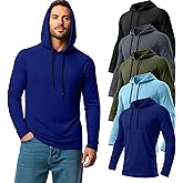 August Alley 5 Pack Men's Big and Tall Hoodies Long Sleeve Lightweight Sweatshirt Workout Pullover Multipack
