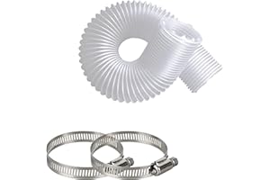 RAWOLP 2-1/2" x 3' Ultra Flex Dust Collection Hose for Woodworking and Wood Shop Dust Collection System， Puncture Resistant PVC Dust Collection Hose， with 2 Stainless Steel Hose Clamps