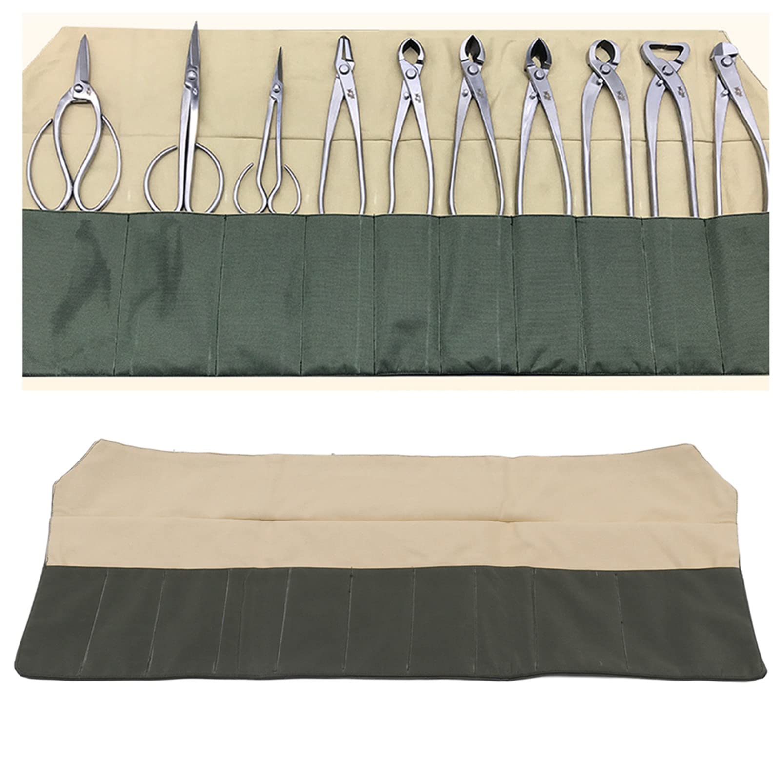 Uadme Garden Bonsai Tool Bag, Garden Tools Set Bag,Portable Multifunctional Bonsai Tool Storage Bag Garden Tool Roll Bag Set for Men Electricians Carpenters Plumbers