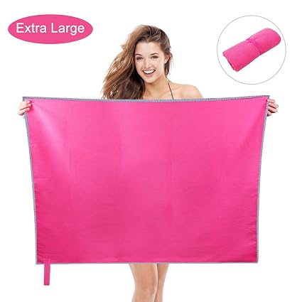 Kuyou Extra Large Microfiber Sports Beach Towel Oversized Beach Towel Blanket Fast Quick Dry Absorbent Large Bath Towel For Sports Travel Golf