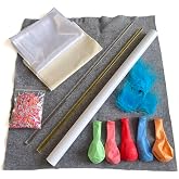 Diycoming Electrostatic Friction Rod Kit : 3 Cloths, 2 Rods,1PVC Tubes with Feather, Shredded Paper Material Package