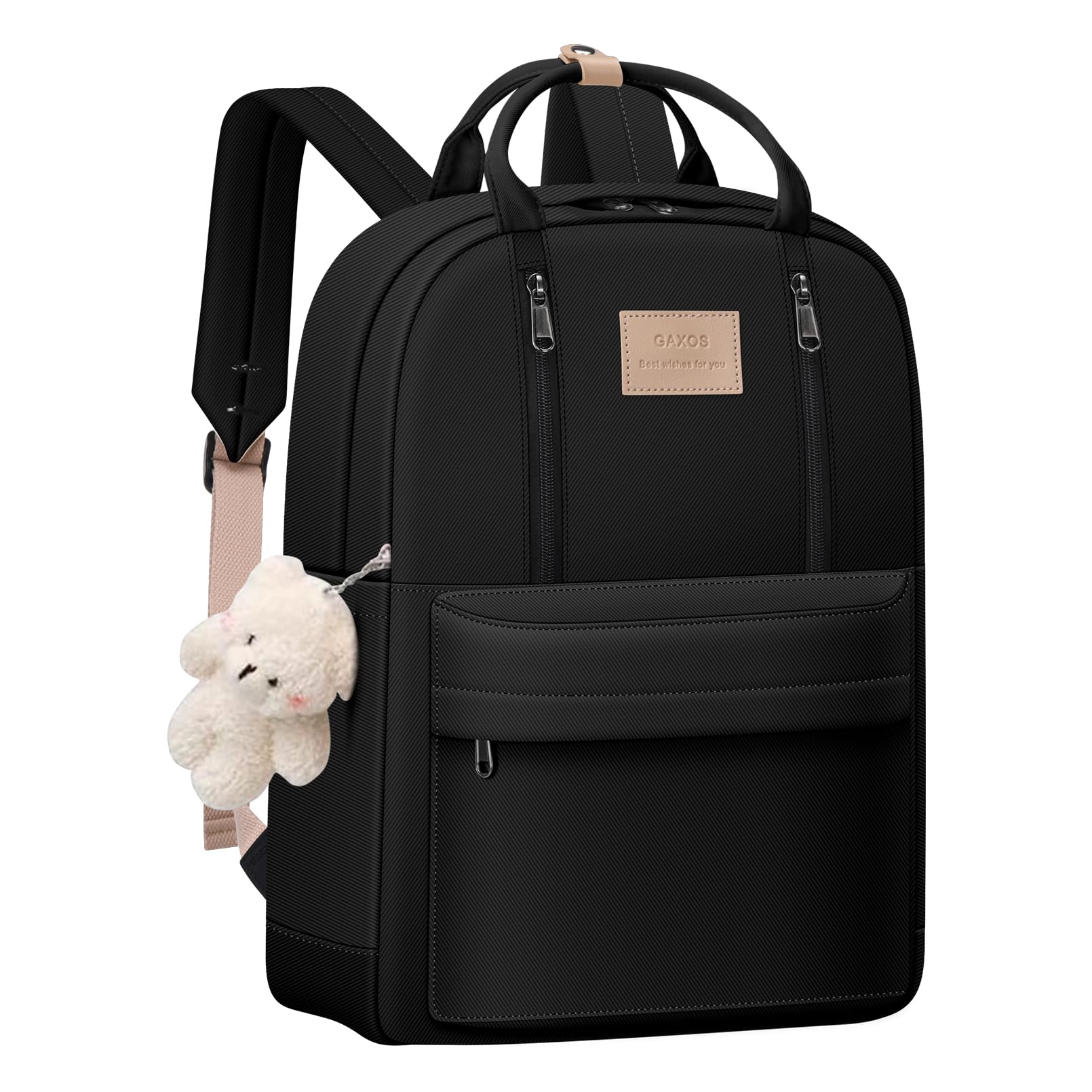 Photo 1 of GAXOS Cute Backpack for School Aesthetic Backpack Purse for Women Girls Black Book Bag Korea Style Bookbag
