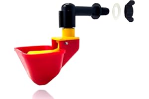 6 Pack NO PECK Automatic Poultry Watering Drinker Cups Float Style Gravity Feed Waterers Chicks Chicken Duck Quail (Hardware 