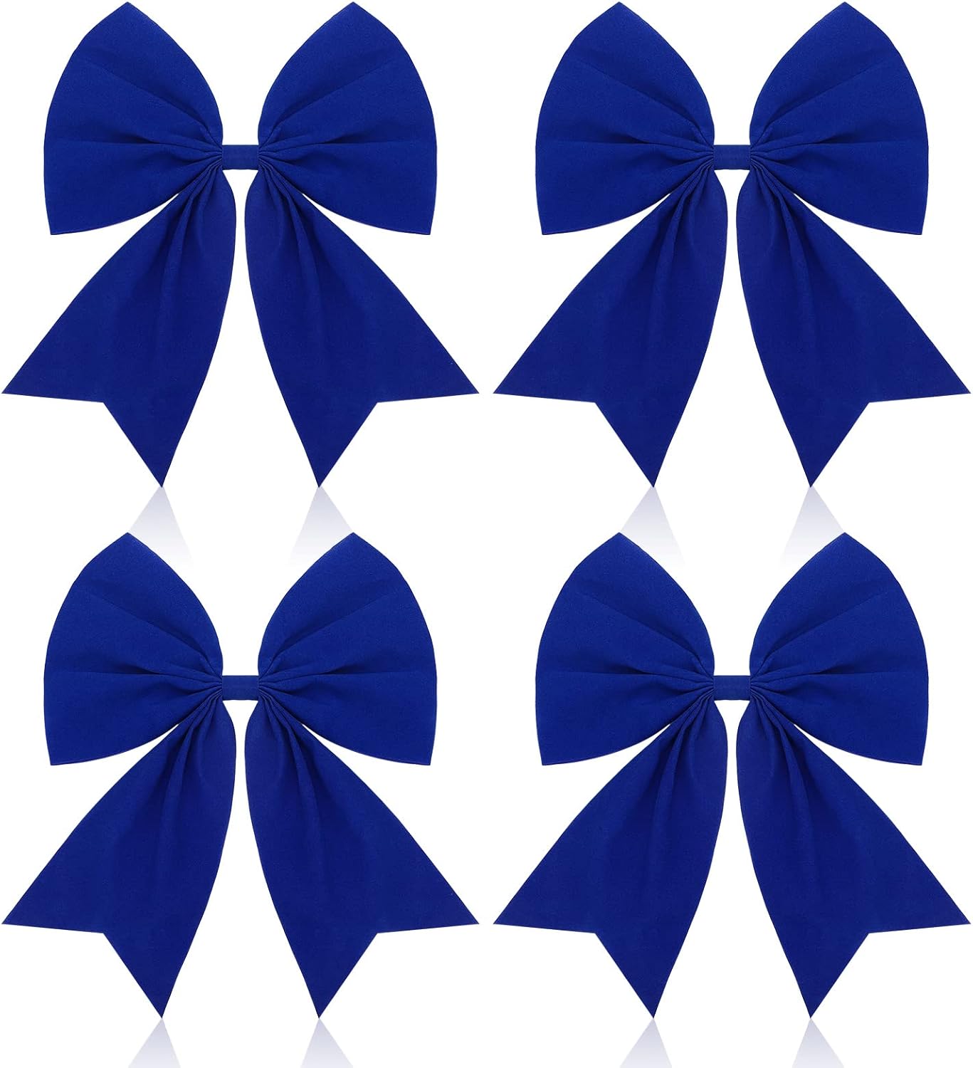 Bows & Ribbons - Giegxin 4 Pcs Christmas Bow 9 x 10.6 Inch Large Wreaths Bows Christmas Tree Ornaments Bows Christmas Tree Topper Bow Velvet Bows Hanukkah Bow for Home Xmas Party Decoration (Blue)