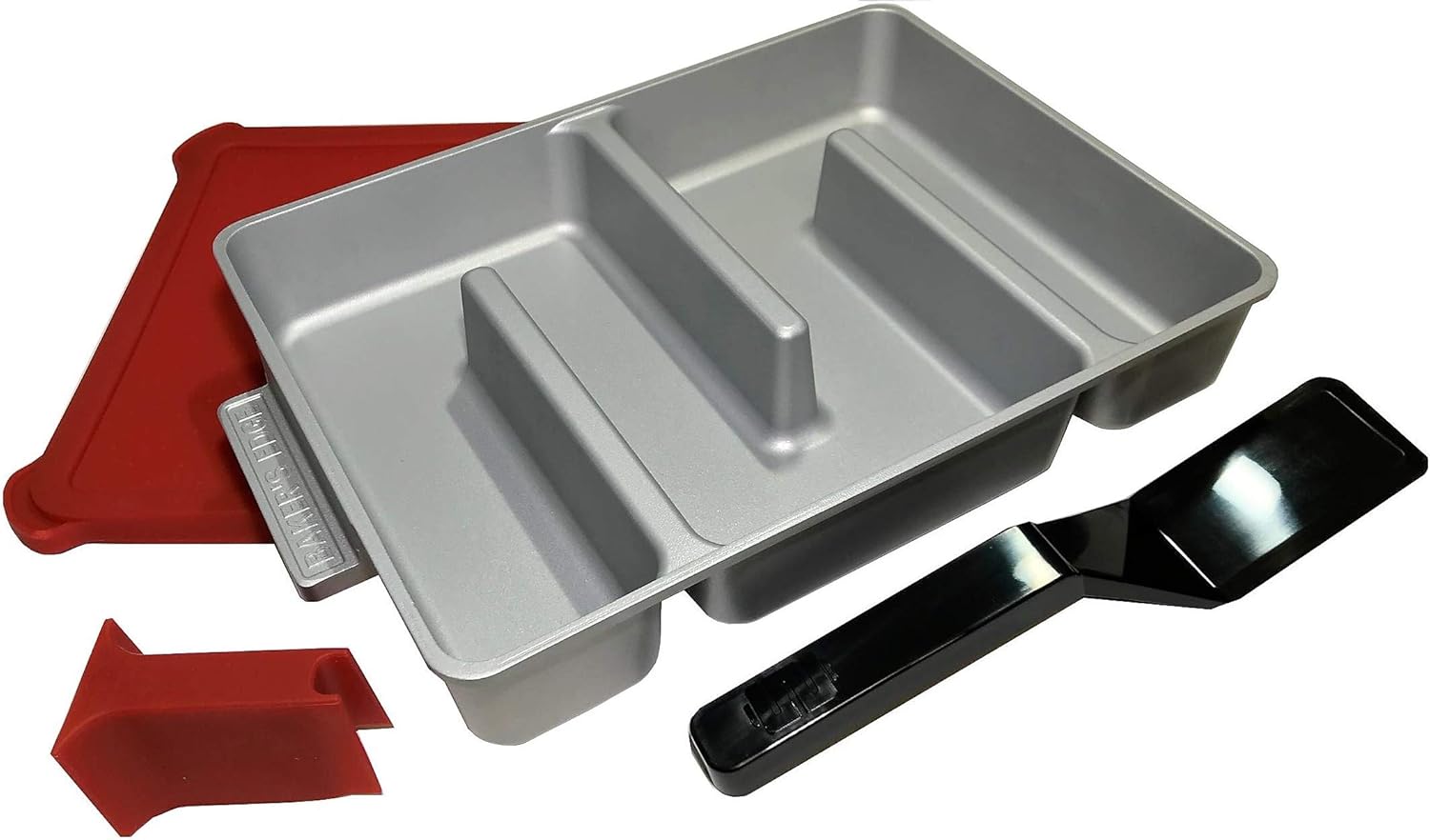 Baker's Edge Edge Brownie Pan Complete Set Includes Pan, Lid, Wedge