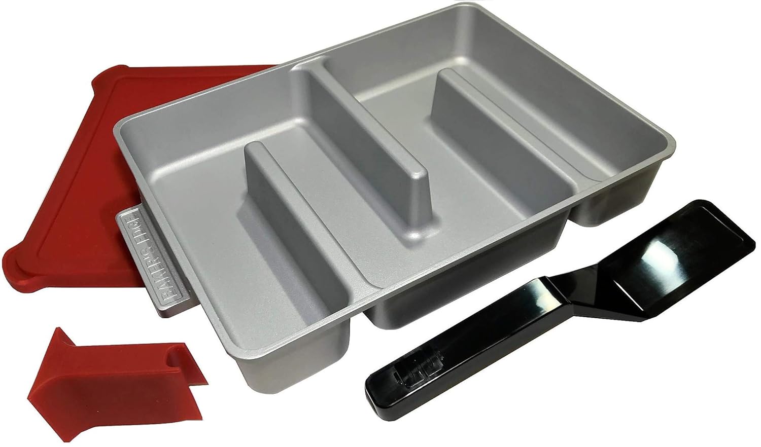 Baker's Edge Edge Brownie Pan Complete Set Includes Pan, Lid, Wedge