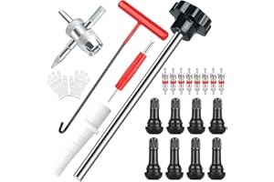 Lettry 22Pcs Quick Change Tire Valve Tool Kit, Tire Valve Stem Core Quickly Replacement Tool Kit, Perfect Tool for Replacing Leaky Valves in Cars,ATVs,Trucks, etc, With 4 TR413/TR414, 8-Way Valve Tool