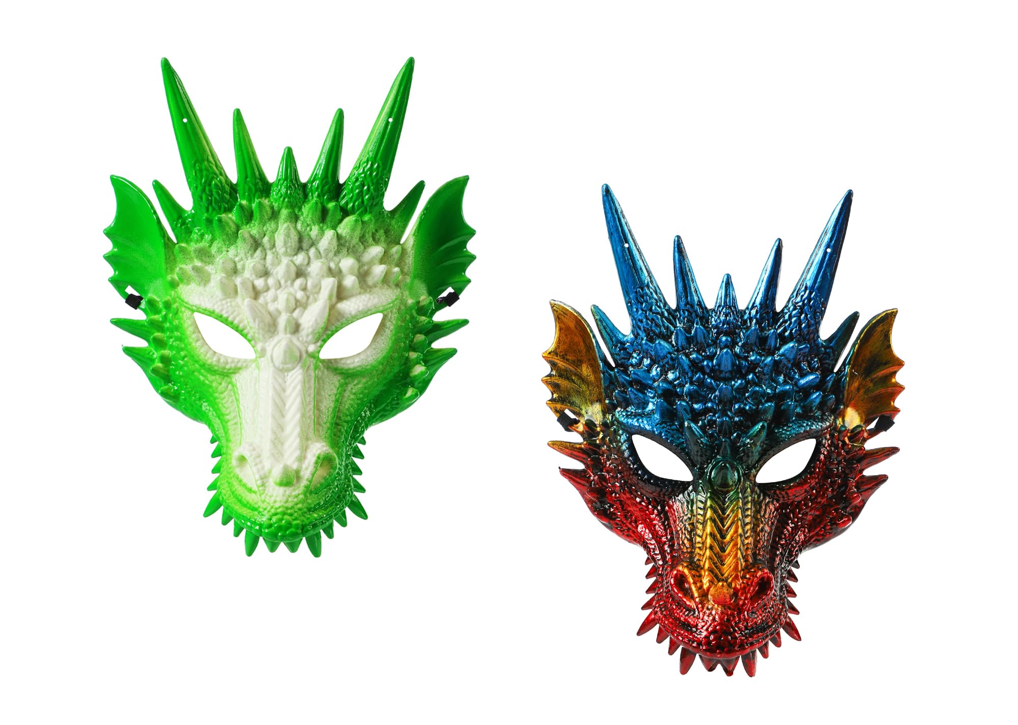 Komonee 2 x Dragon Mask Halloween Adult Drake Lizard Costume Party Game Unisex Fancy Dress Up GOT Outfit Dungeons Thrones