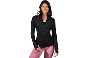 90 Degree By Reflex Full Zip Running Track Jacket Lightweight Athletic Slim Fit Jacket with Thumbholes