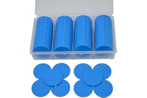 StarMall 100 Pieces Plastic Learning Countes Disks Bingo Chip Counting Discs Markers Tokens with Storage Case for Math Learning, Counting, Poker Chips Game, Bingo Chips Game