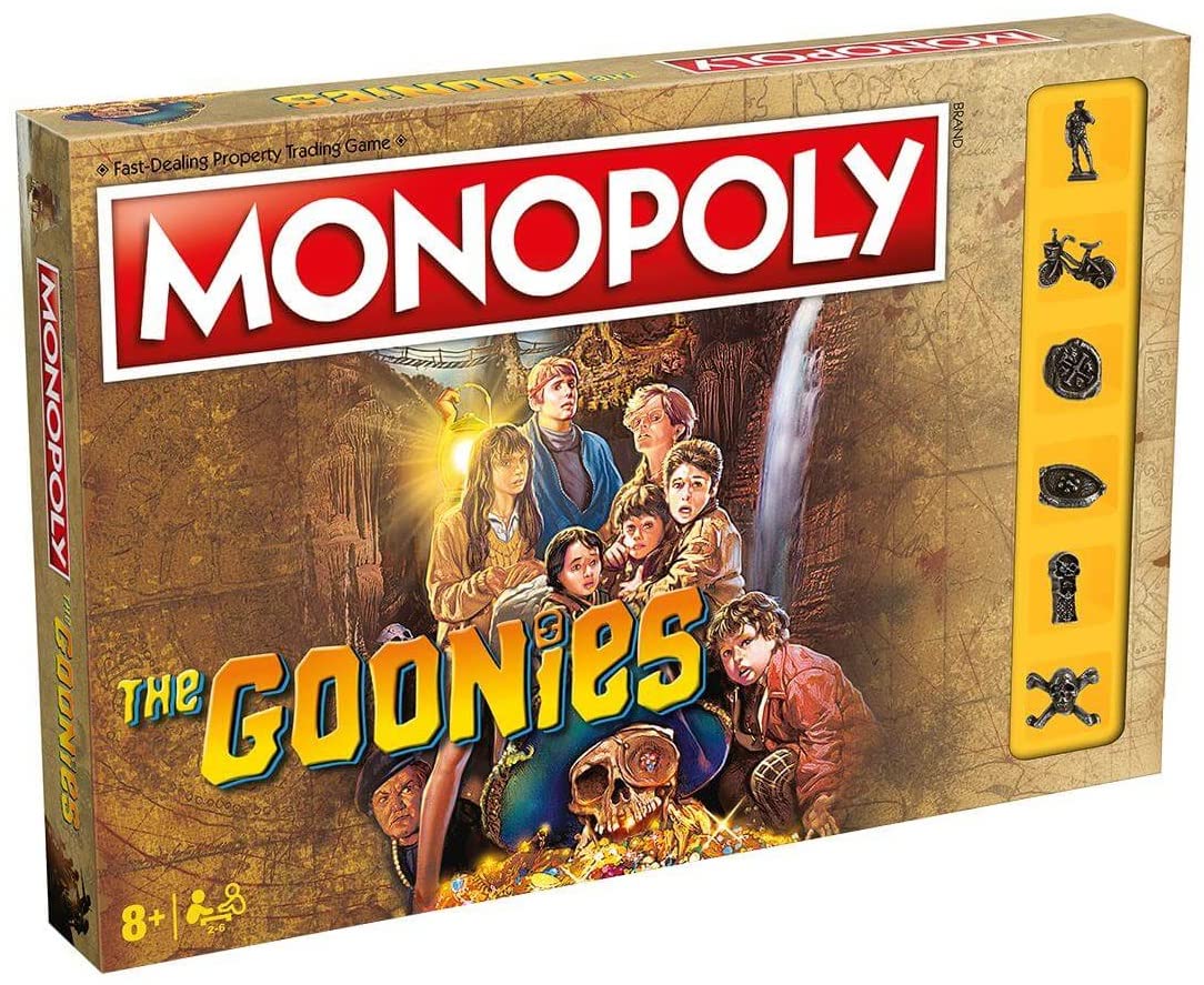 Winning Moves The Goonies Monopoly Board Game, Join Mikey, Brand, Andy, Mouth, Data, Chunk and Sloth, Advance to Cauldron Point and Pirate Ship Cavern, 2–6 players makes a great gift for ages 8 plus — image 1