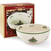 Portmeirion Spode Christmas Tree Serving Bowl, 96 Oz - Festive Serving Dish | Fine Earthenware for Pasta, Salad, Fruit &amp; Side Dishes, Holiday Tableware, Classic Christmas Tree Design, Dishwasher Safe