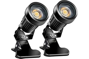 FZWLE 6000K Daylight LED Spot Lights, 9W Energy-Efficient Clip-On Uplights with 6FT Cord & Switch, Adjustable Bright White Lighting for Trade Shows, Workshops, and Desks (2 Pack)