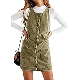 Yousify Womens Casual Sleeveless Denim Overalls Dresses Button Down Summer Jean Mini Dress 2025 Trendy Romper With Pockets