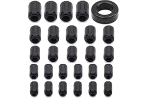 Taigoehua 27 Pieces RFI EMI Noise Suppressor Cable Clip for 3mm/ 5mm/ 7mm/ 9mm/ 13mm Diameter Cable with 40X24X16mm Ferrite Ring Toroid core Iron (Black)