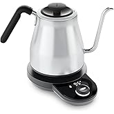 OXO Brew Pour Over Gooseneck Electric Kettle - Stainless Steel | Adjustable Temperature Control, Built-In Timer, Cord Free, Precise Pour, Automatic Shut-Off, Coffee And Tea