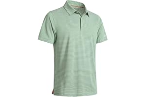 M MAELREG Men's Golf Polo Shirts Short Sleeve Striped Performance Moisture Wicking Dry Fit Golf Shirts for Men