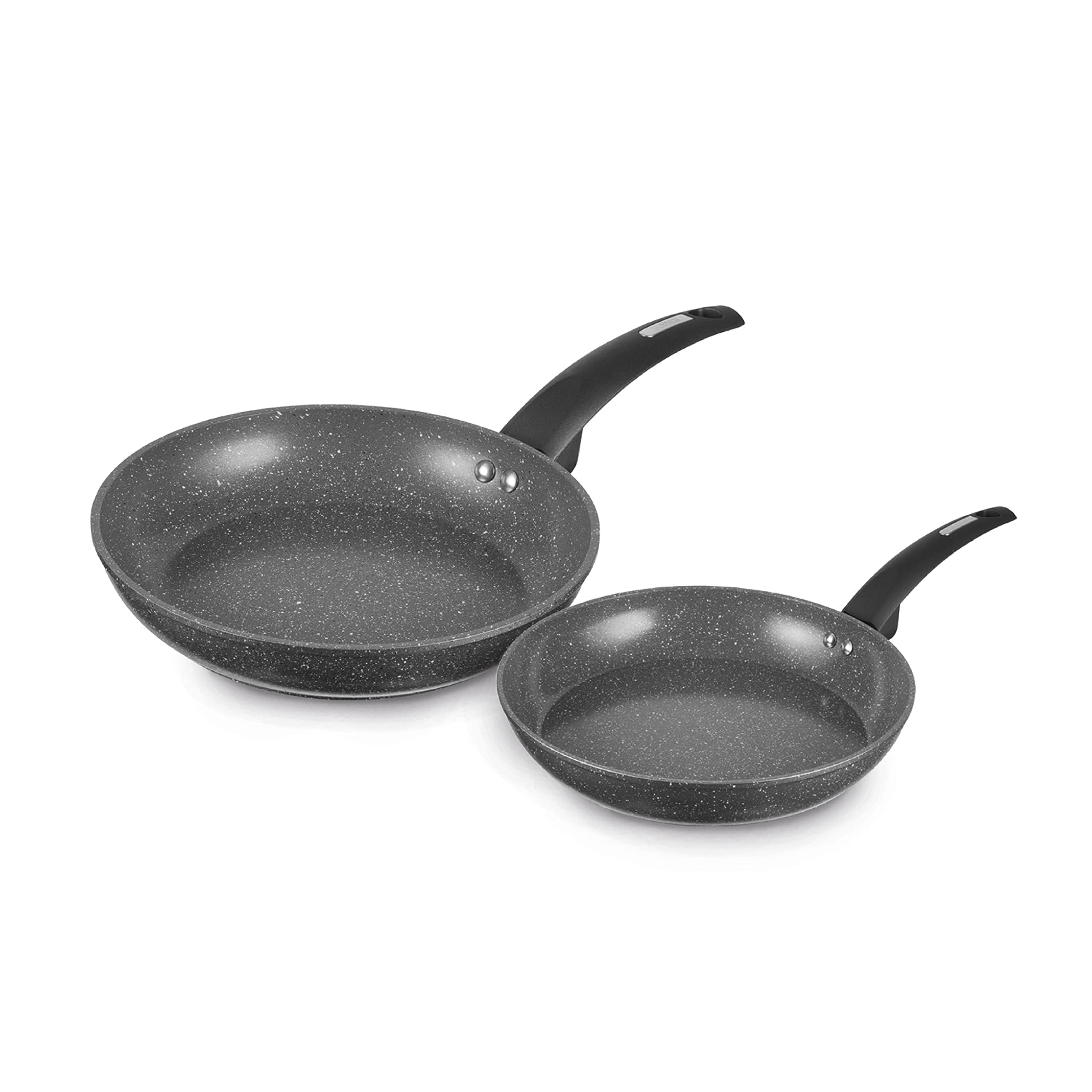Tower Cerastone 2 Piece Forged Frying Pan Set with Non-Stick Coating and Soft Touch Handles, 20/28cm, Graphite, T81282