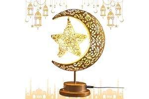 LIFNATTY Moon Lamp, Ramadan Decorations for Home, Eid Mubarak Decorations, Galaxy Light, Crescent Moon Star Lamp USB, Ramadan Lights Decorations for Home Party Bedroom Table, Ramadan Eid Gifts for Kids Family